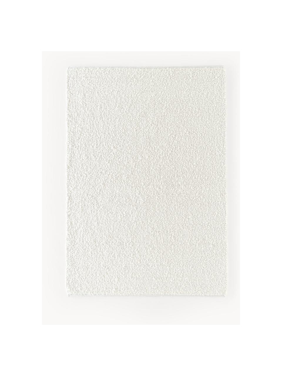 Ręcznie tkany dywan z krótkim włosiem Leah, 88% poliester, 12% juta z certyfikatem GRS, Biały, S 80 x D 150 cm (Rozmiar XS)