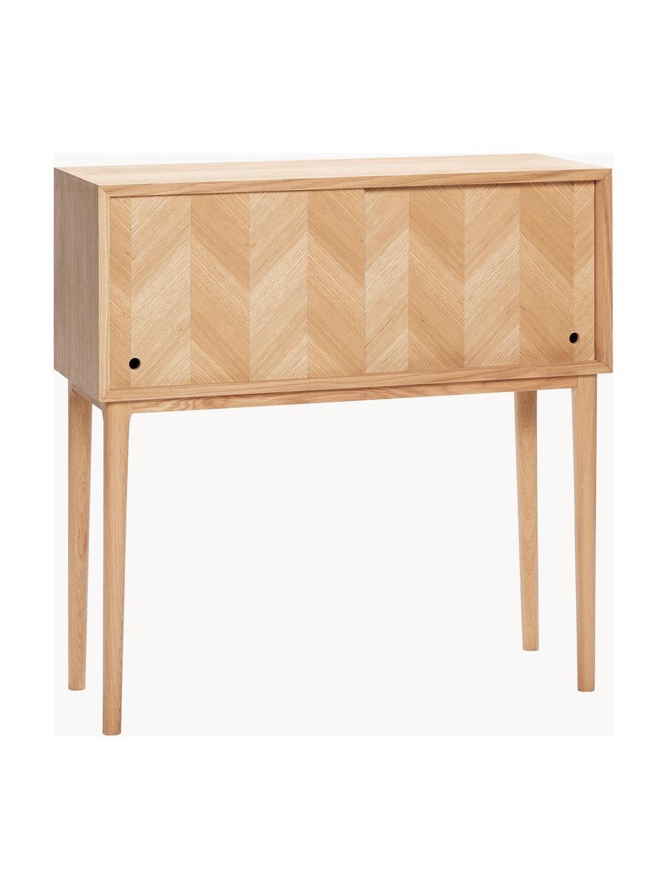 Konzolový stolík z dubového dreva Herringbone, Dubové drevo, Š 90 x H 90 cm