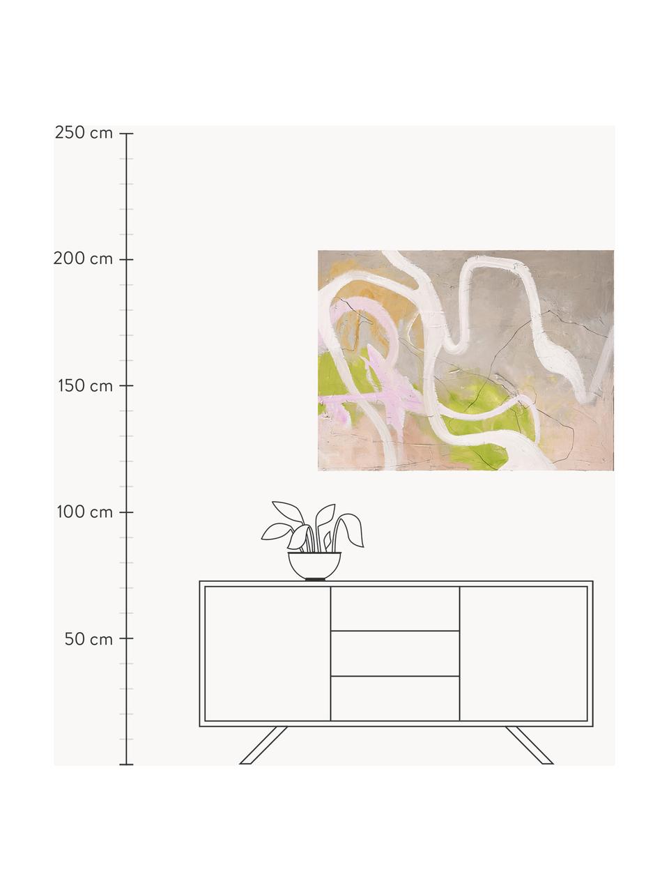 Handgemaltes Leinwandbild Light Line, Mehrfarbig, B 118 x H 88 cm