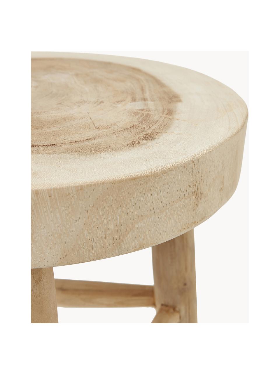 Taburete redondo de madera mungur Beachside, Madera de mungur reciclada natural

Este producto está hecho de madera de origen sostenible y con certificación FSC®., Madera de mungur, Ø 35 x Al 50 cm