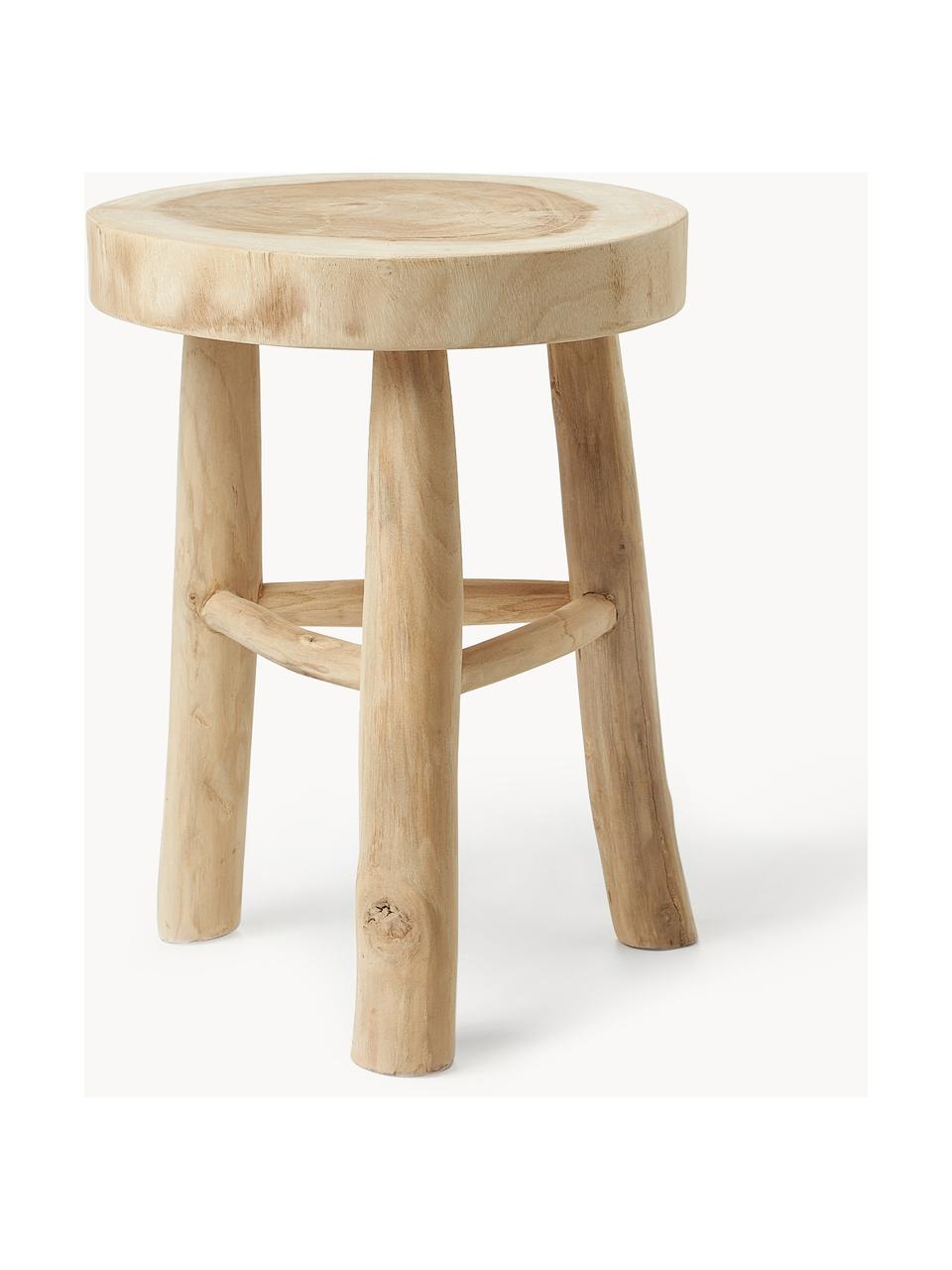 Tabouret rond en bois de mungur Beachside, Bois de munguier recyclé, matière brute, Bois de munguier, Ø 35 x haut. 50 cm