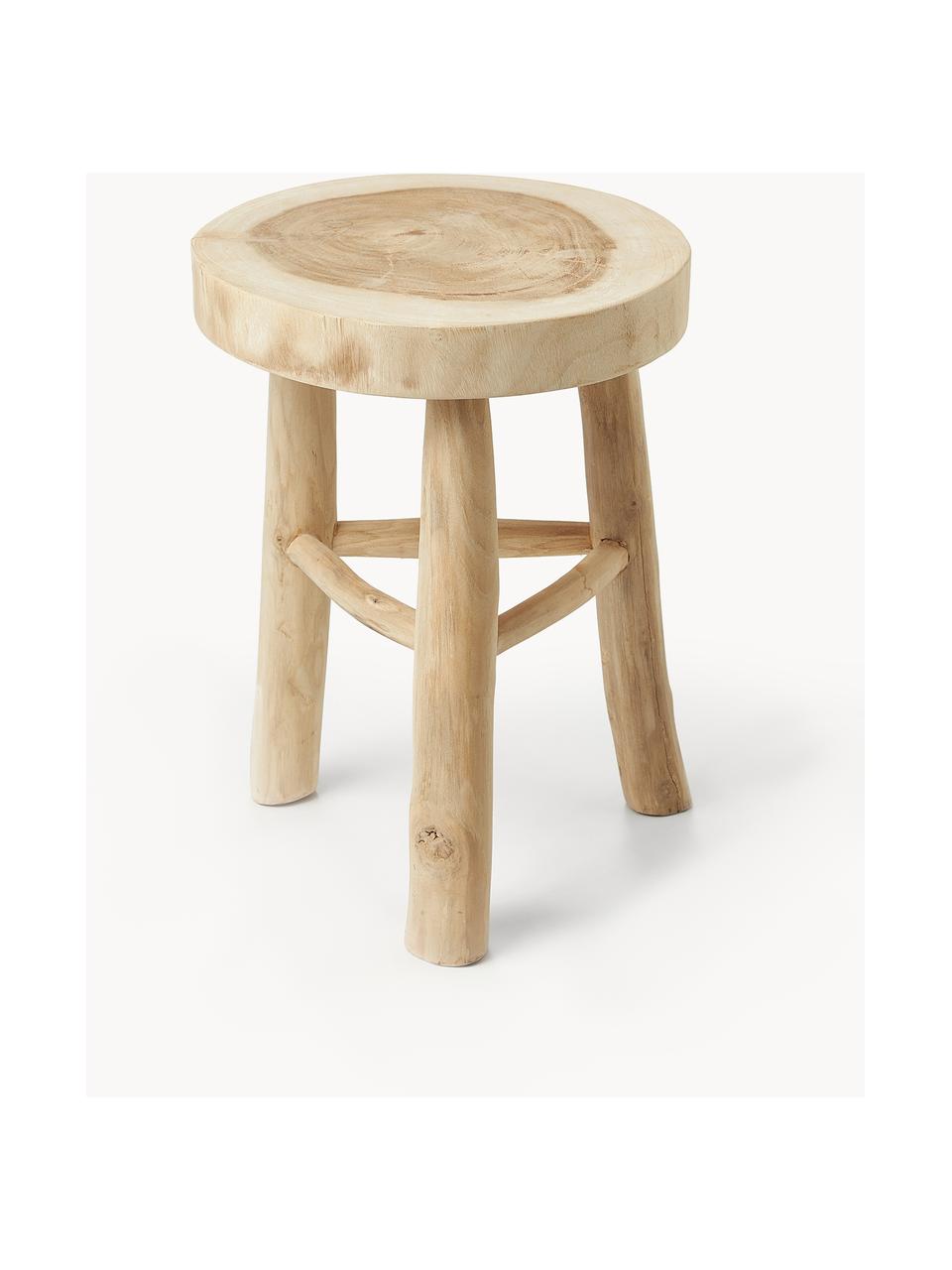 Tabouret rond en bois de mungur Beachside, Bois de munguier recyclé, matière brute, Bois de munguier, Ø 35 x haut. 50 cm