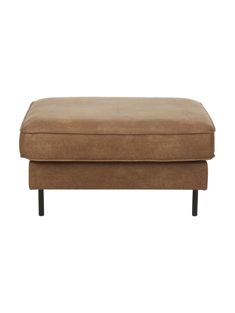 Tabouret de canapé cuir recyclé Hunter, Cuir brun, larg. 85 x haut. 46 cm
