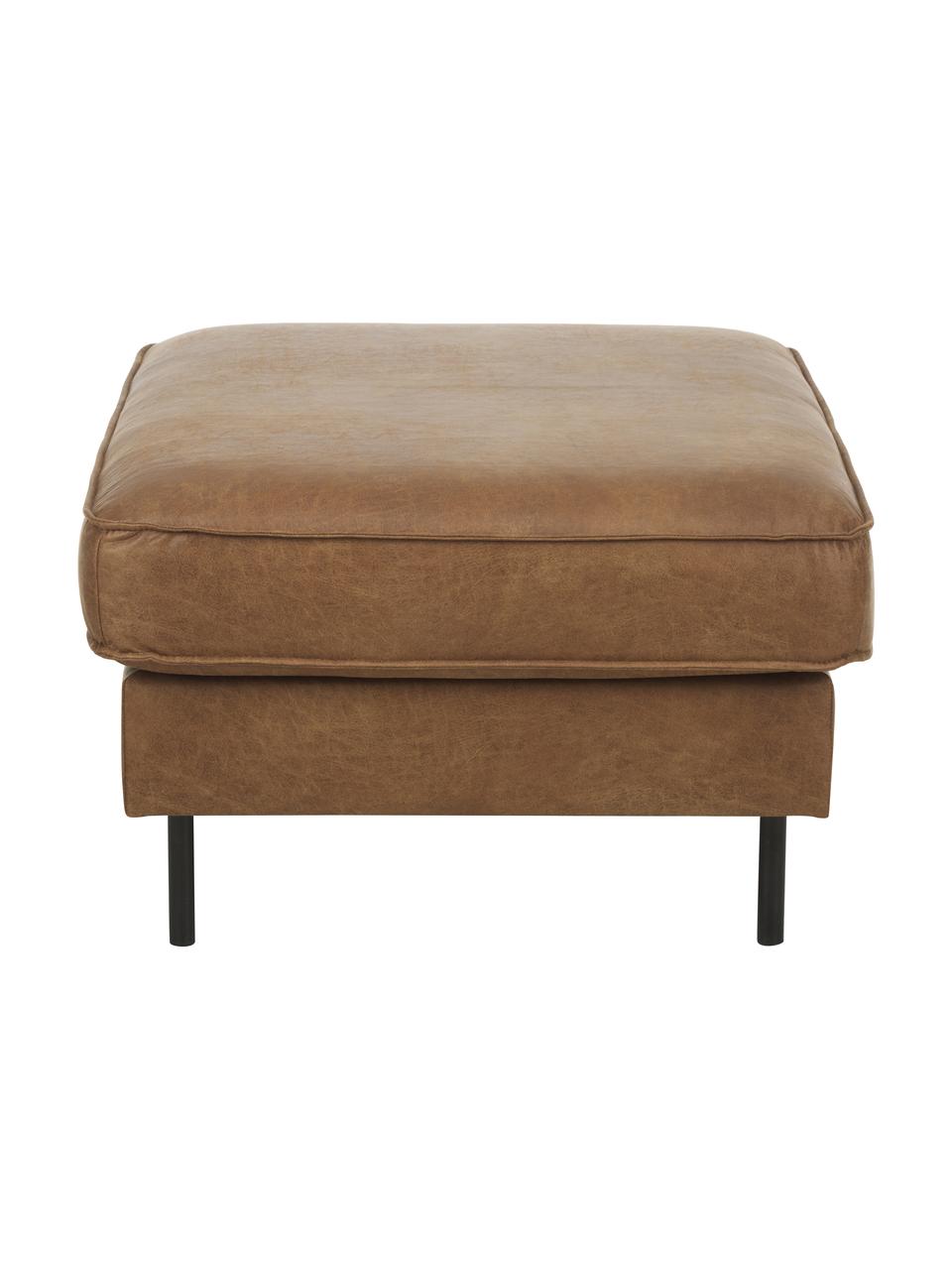 Tabouret de canapé cuir recyclé Hunter, Cuir brun, larg. 85 x haut. 46 cm