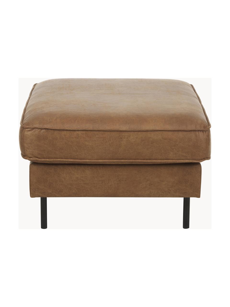 Pouf en cuir recyclé Hunter, Cuir brun, larg. 85 x prof. 70 cm