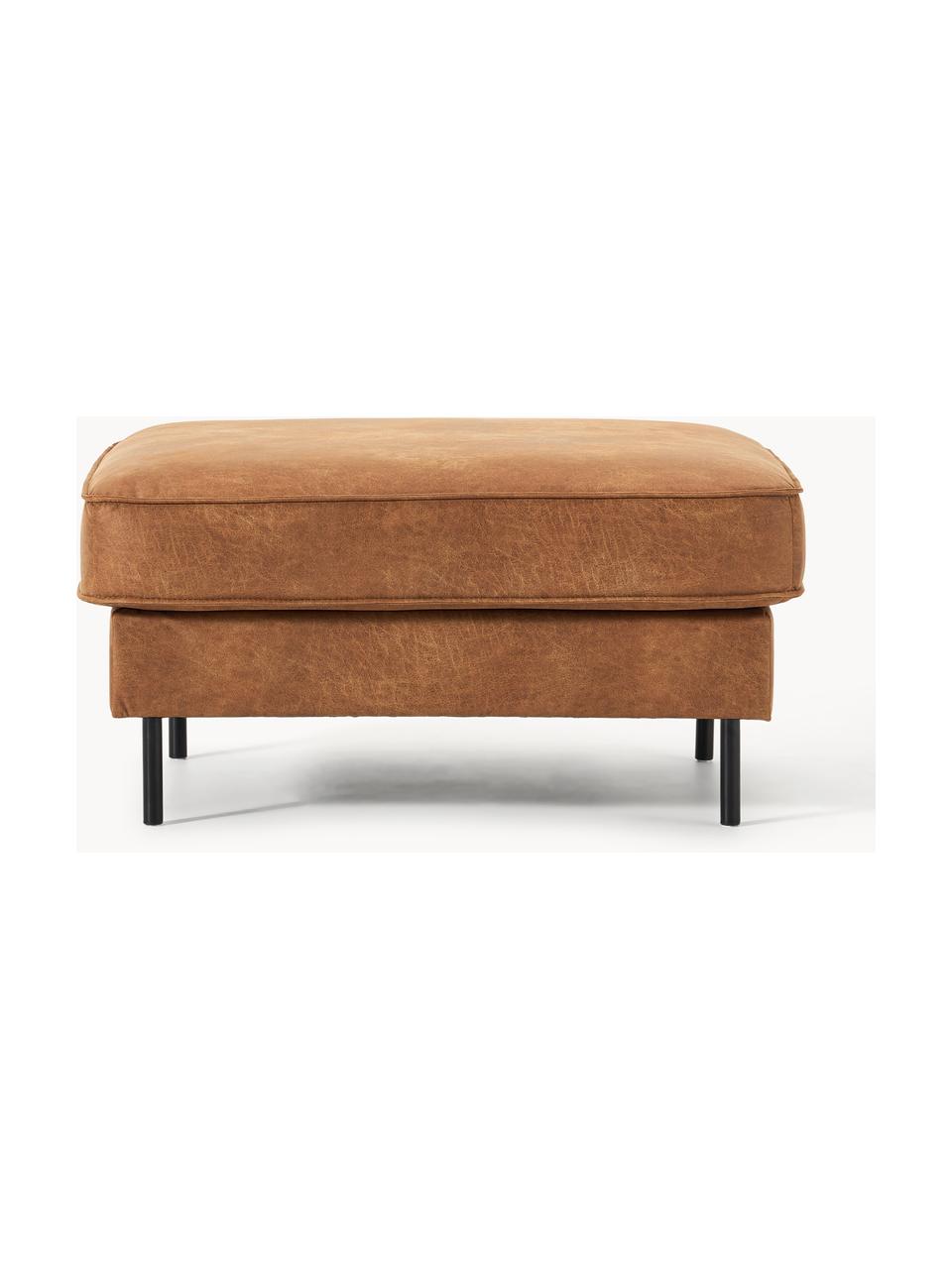 Pouf en cuir recyclé Hunter, Cuir brun, larg. 85 x prof. 70 cm