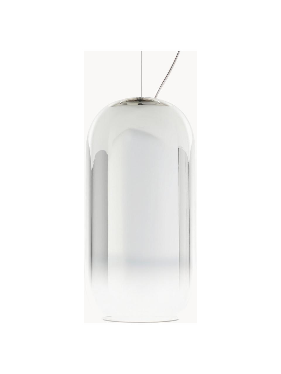 Lampa wisząca ze szkła dmuchanego Gople Mini, Odcienie srebrnego, Ø 15 x W 29 cm