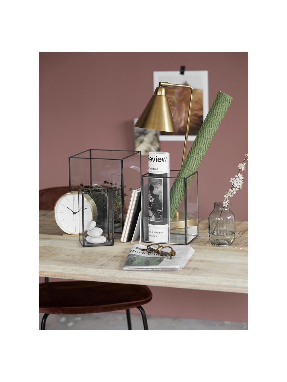 Laternen-Set Pillar, 3-tlg., Gestell: Metall, beschichtet, Schwarz, Transparent, Set mit verschiedenen Größen