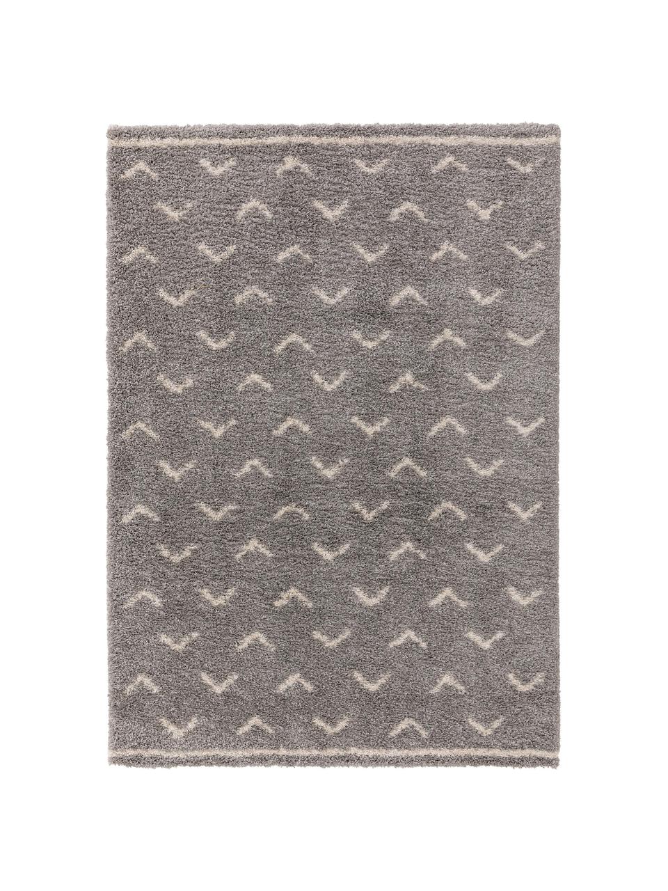 Flauschiger Boho Hochflor-Teppich Selim in Grau/Creme, 100% Polypropylen, Grau, Cremeweiß, B 200 x L 290 cm (Größe L)