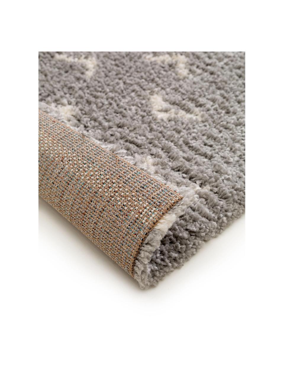Puszysty dywan z wysokim stosem Selim, 100% polipropylen, Szary, kremowobiały, S 200 x D 290 cm (Rozmiar L)