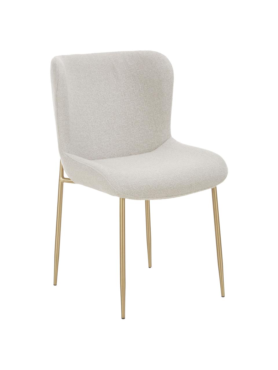 Čalouněná židle Bouclé Tess, Světle šedá, zlatá, Š 49 cm, V 84 cm