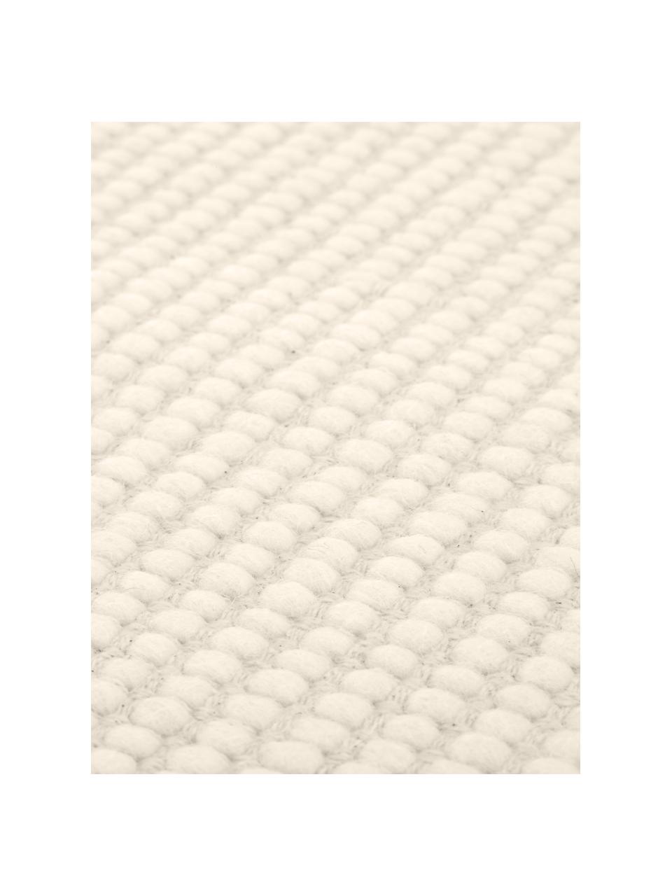 Tapis rond en laine tissé main Amaro, Blanc crème, Ø 140 cm (taille M)