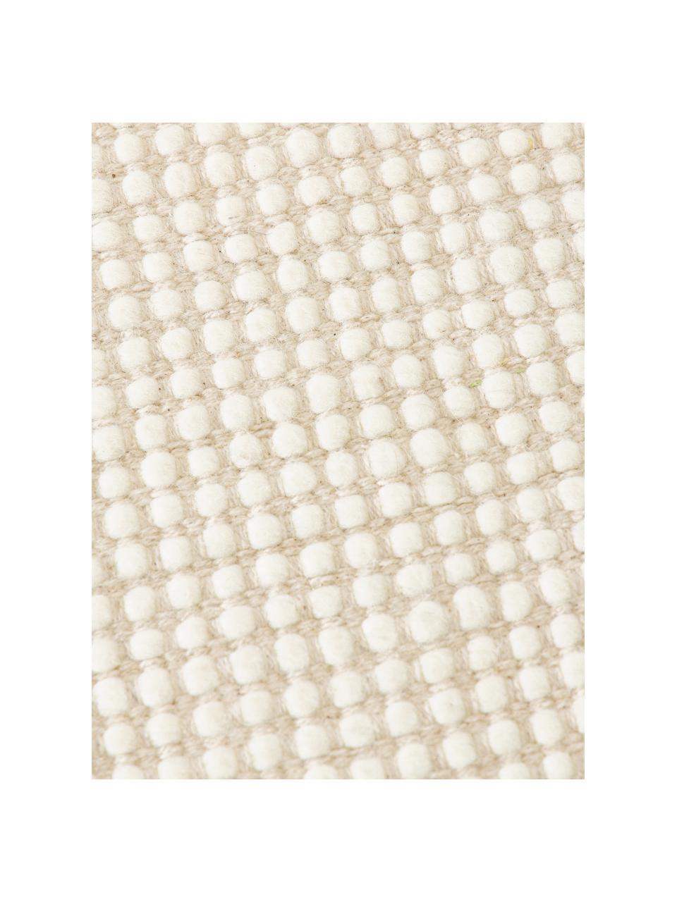 Tappeto rotondo in lana tessuto a mano Amaro, Retro: 100% cotone Nel caso dei , Bianco crema, beige, Ø 140 cm (taglia M)