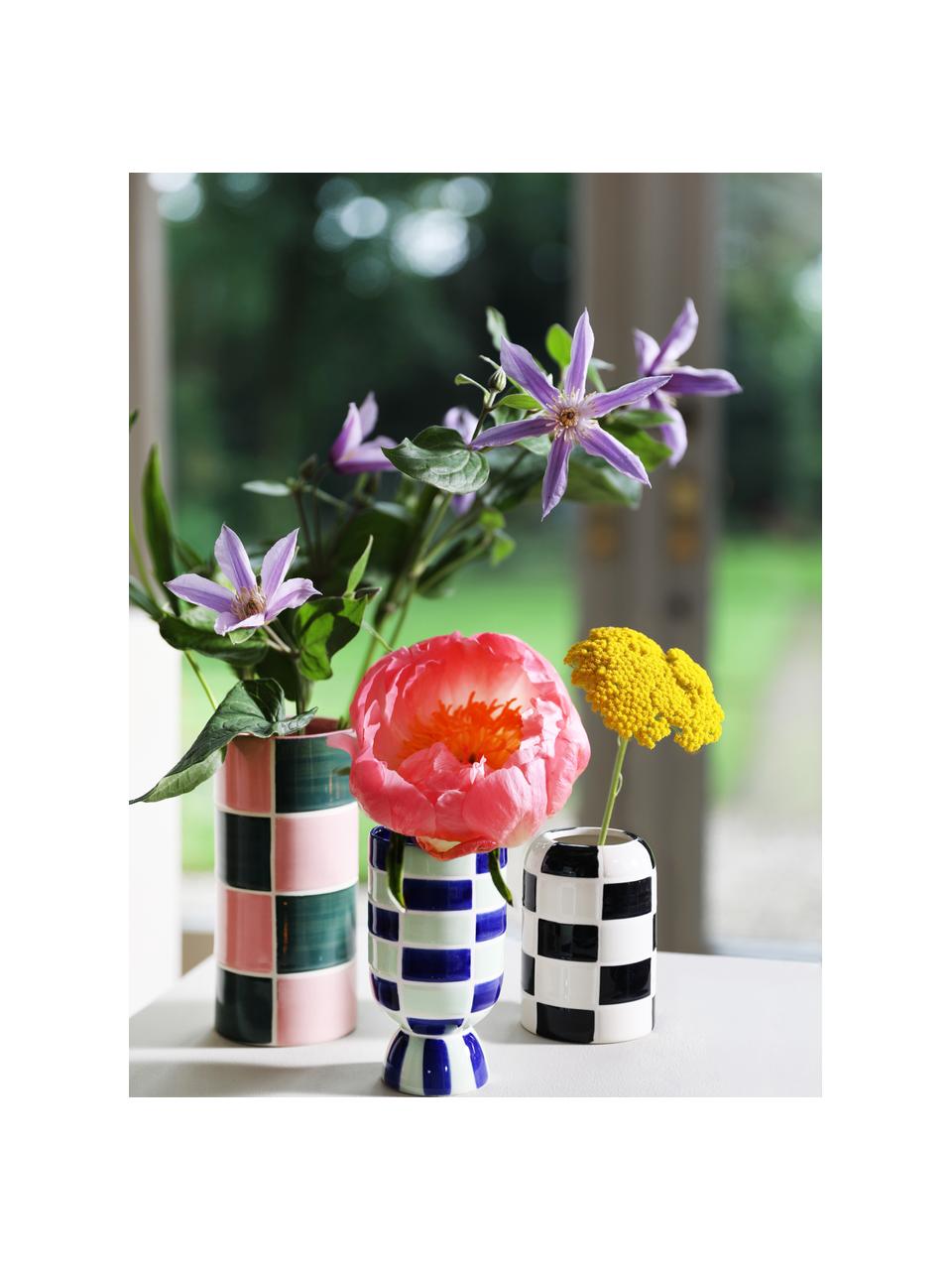 Vases Carré, 3 élém., Grès cérame, Multicolore, Lot de différentes tailles