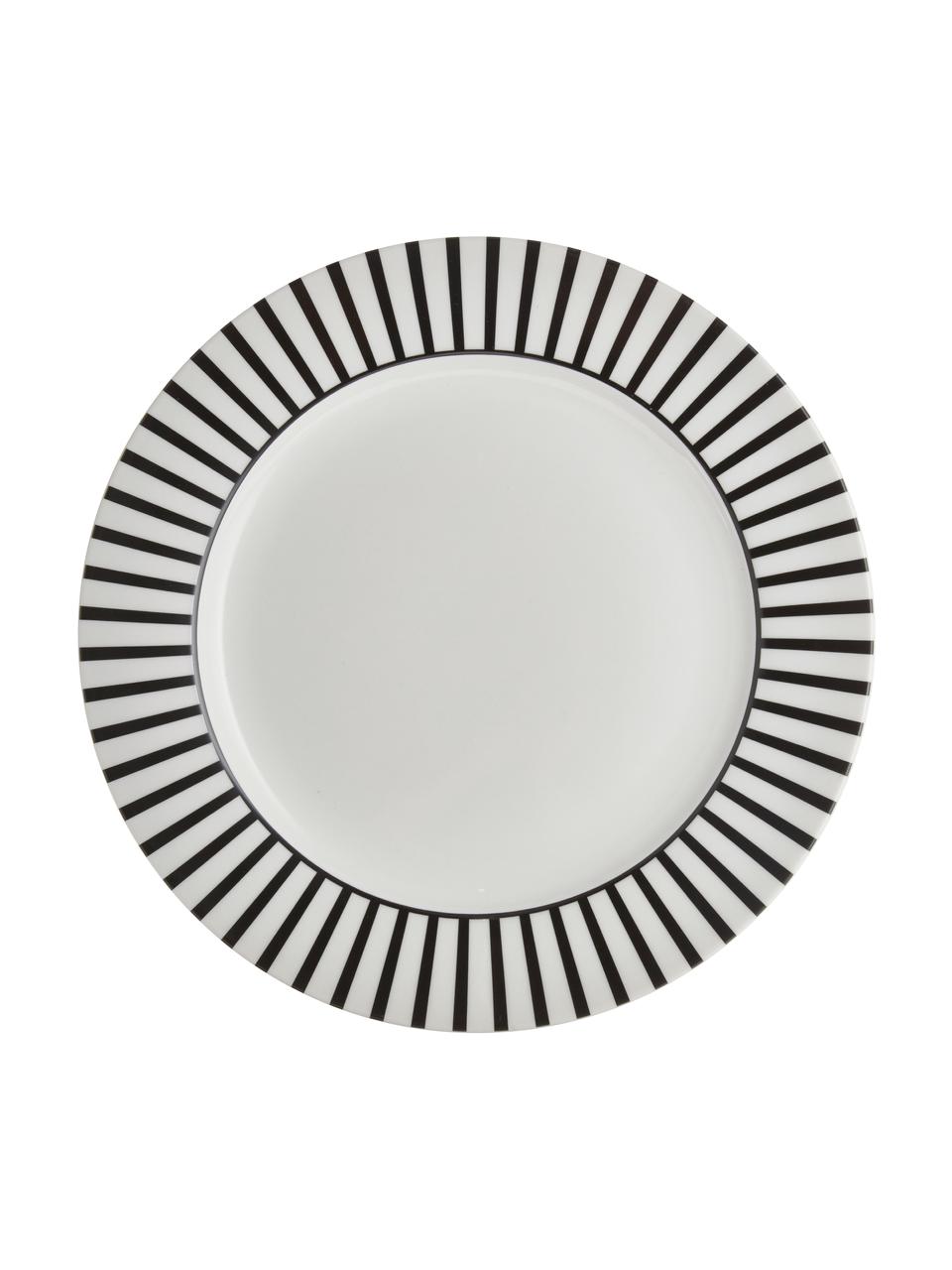 Borden Ceres Loft, 4 stuks, Porselein, Wit, zwart, Ø 30 x H 2 cm
