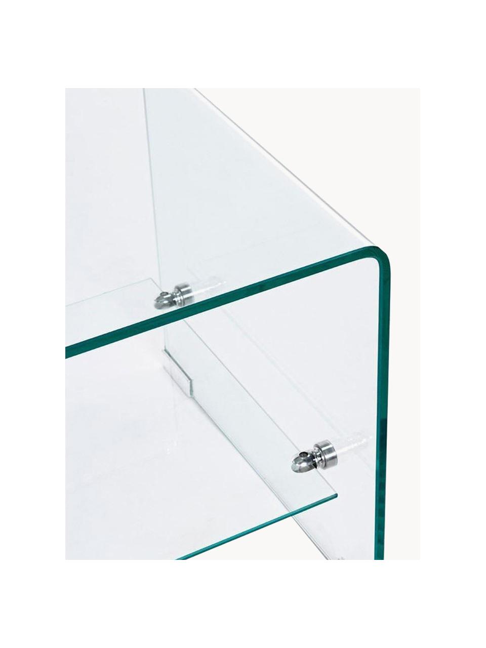 Konferenčný stolík zo skla s policou Iride, Priehľadná, Š 100 x H 40 cm