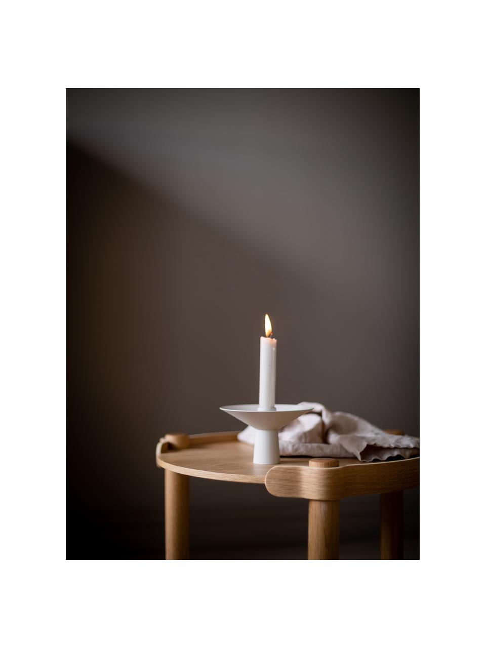 Svícen na čajovou svíčku s matným povrchem Uma, Nerezová ocel s práškovým nástřikem, Tlumeně bílá, Ø 14 cm, V 9 cm