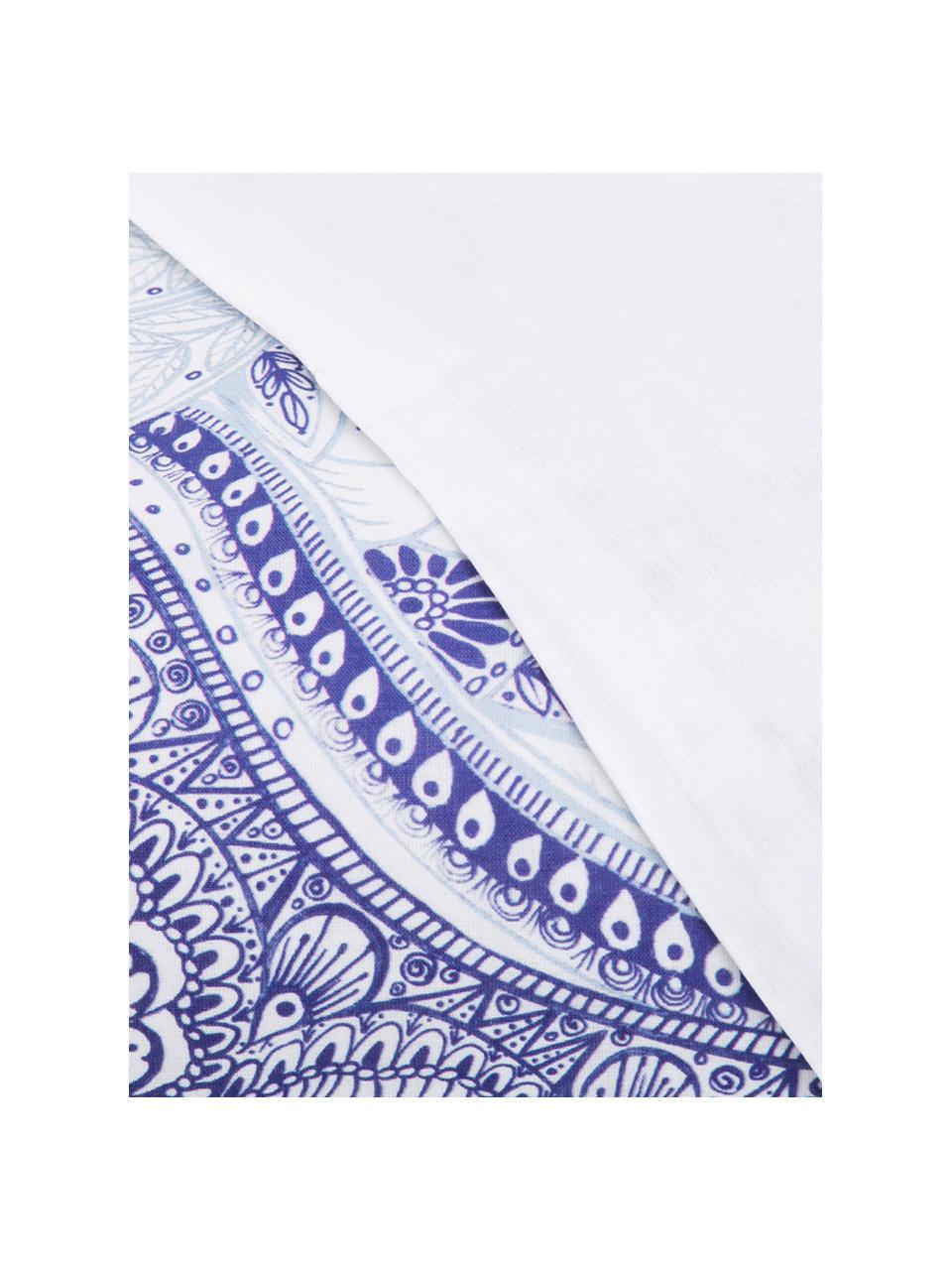Parure copripiumino in cotone Lato, Cotone, Fronte: tonalità blu, bianco, retro: bianco, 200 x 200 cm