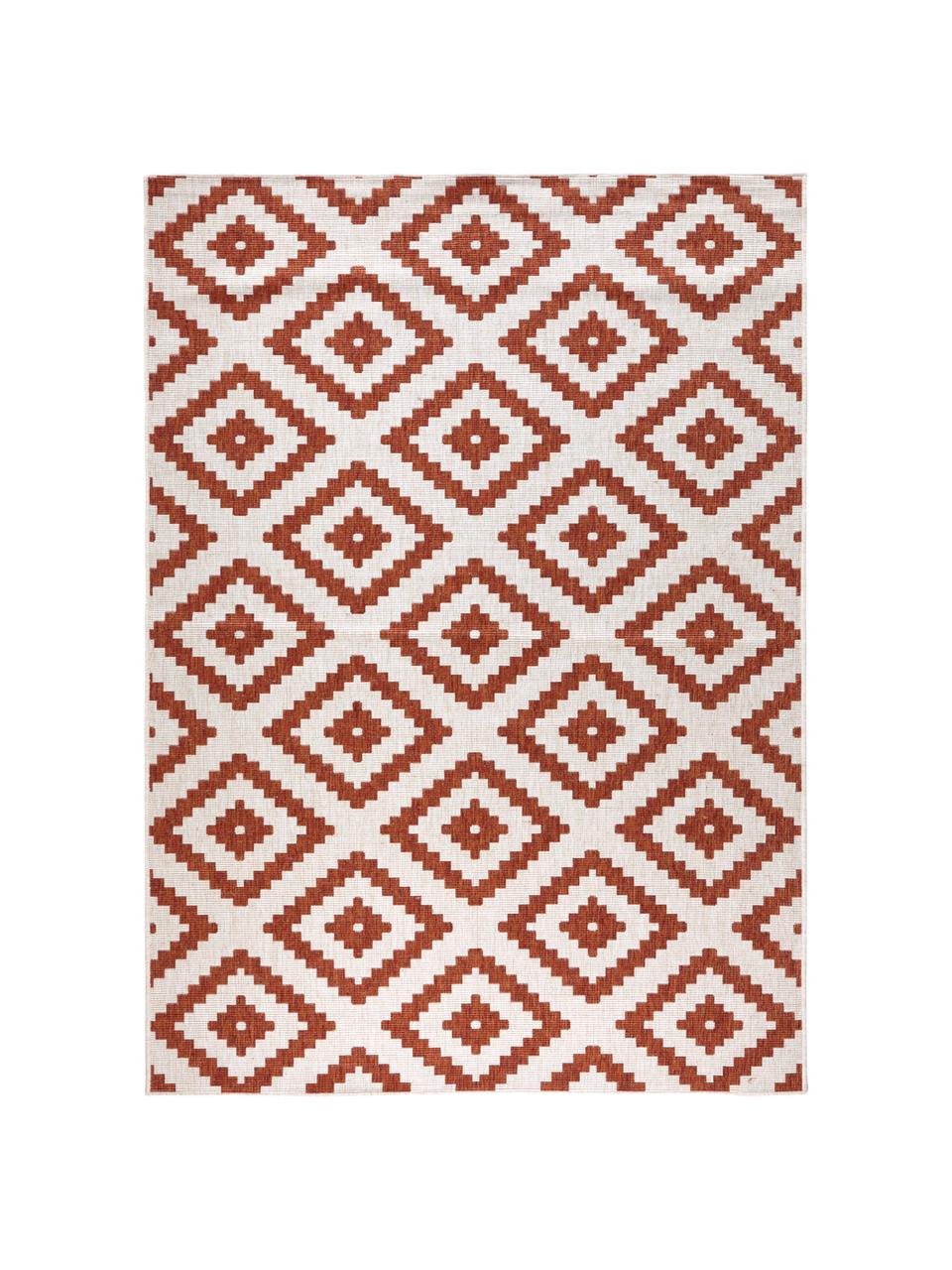 Obojstranný koberec do interiéru/exteriéru Malta, Terakotová, krémová