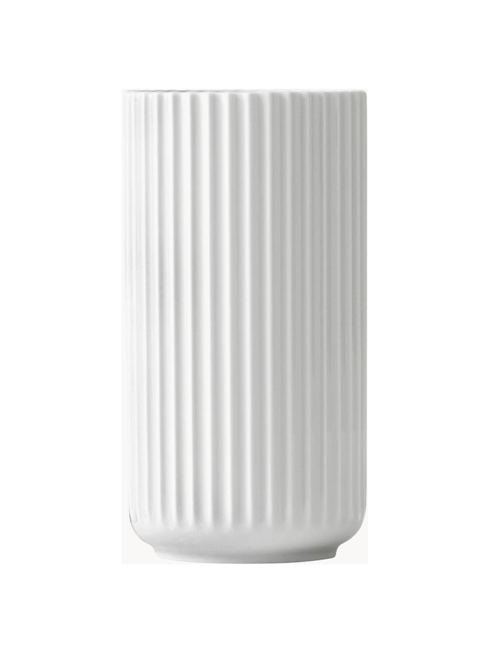 Porzellan-Vase Lyngby, H 21 cm, Porzellan, Weiß, Ø 11 x H 21 cm