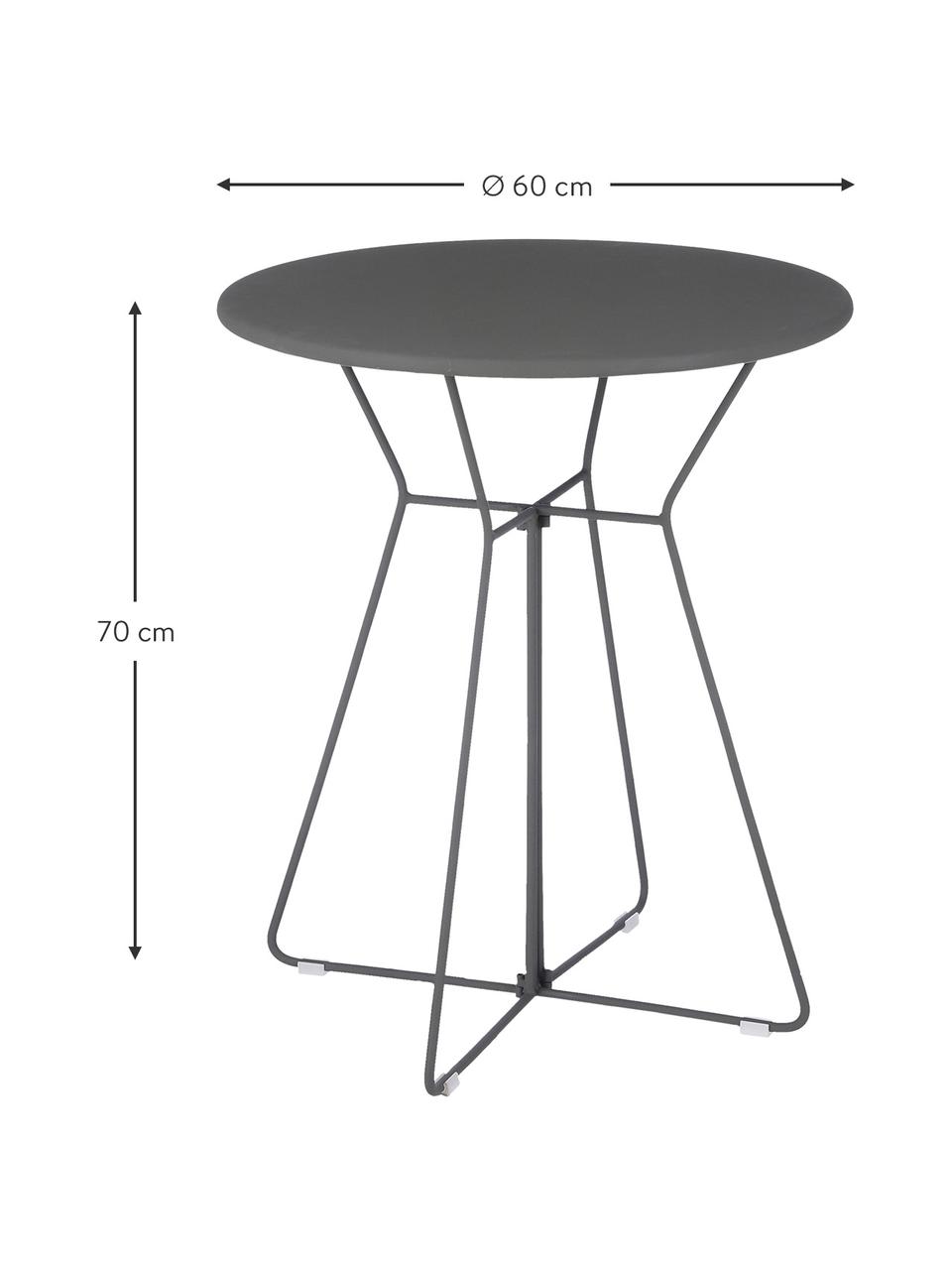 Grijs balkontafel Bueno, Gecoat metaal, Grijs, Ø 60 x H 70 cm