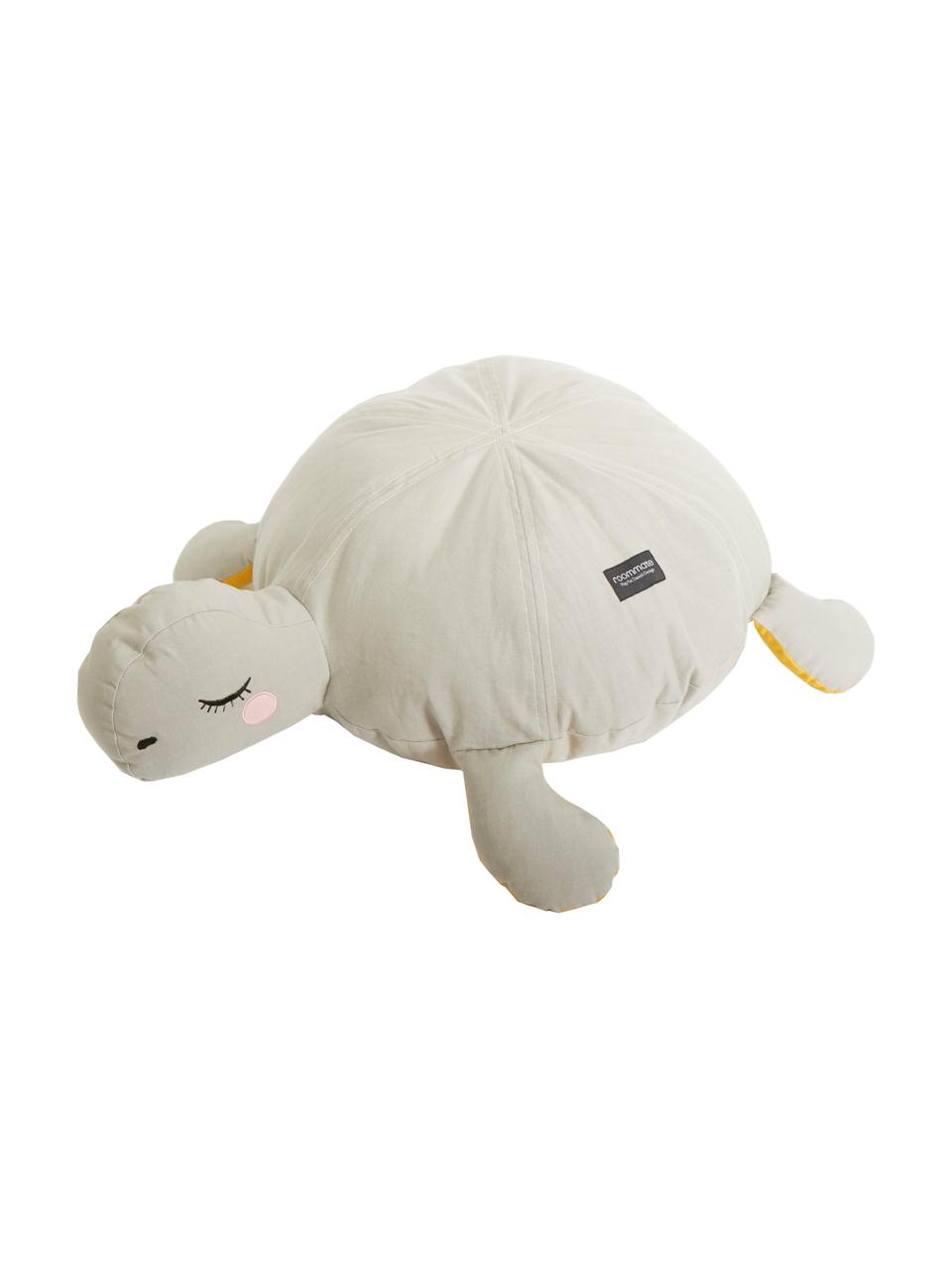 Pouf Turtle, Bezug: 100 % Baumwolle, Grau, B 80 x H 20 cm