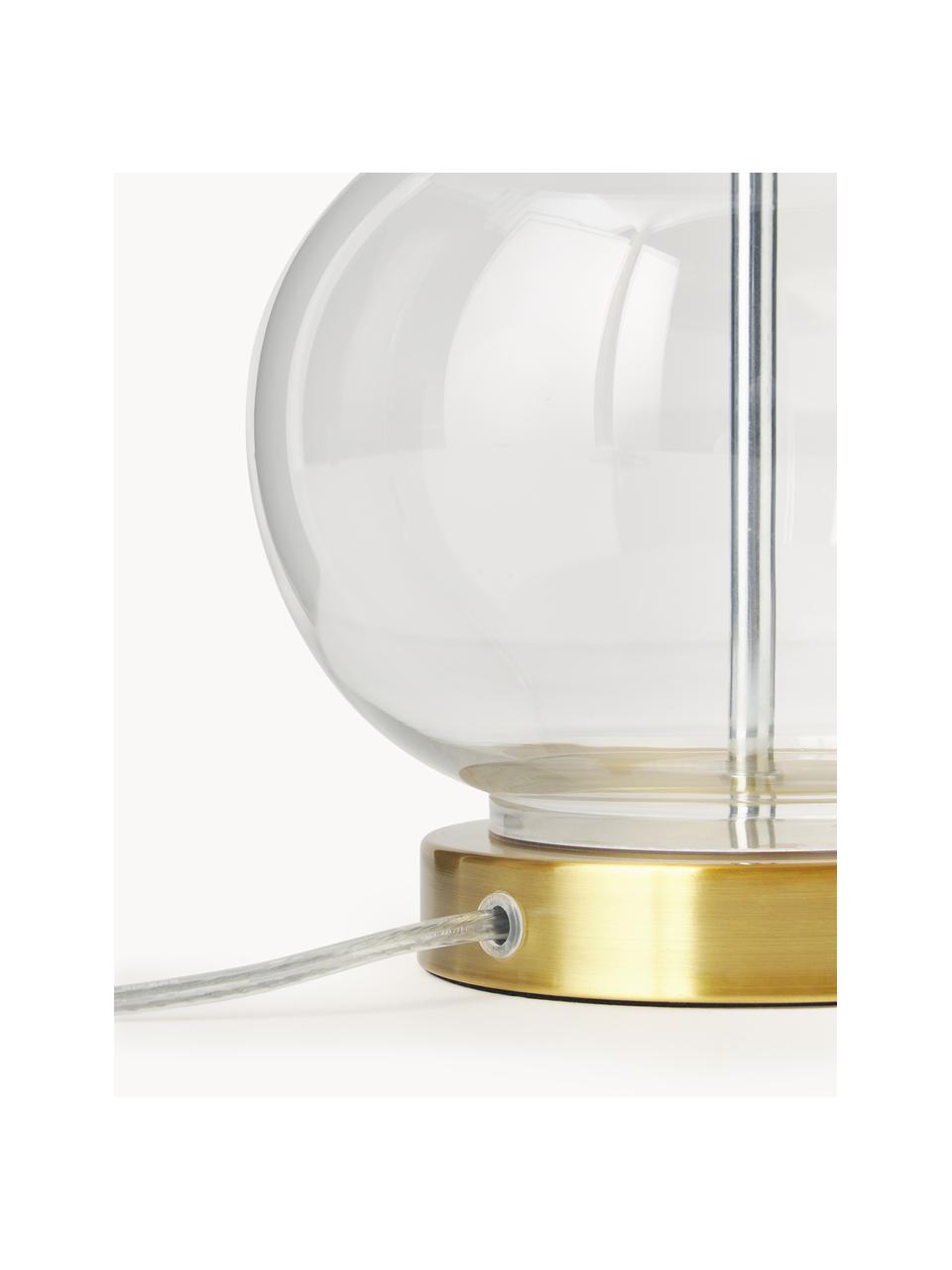 Lampe à poser avec pied en verre Natty, Beige, transparent, Ø 31 x haut. 48 cm