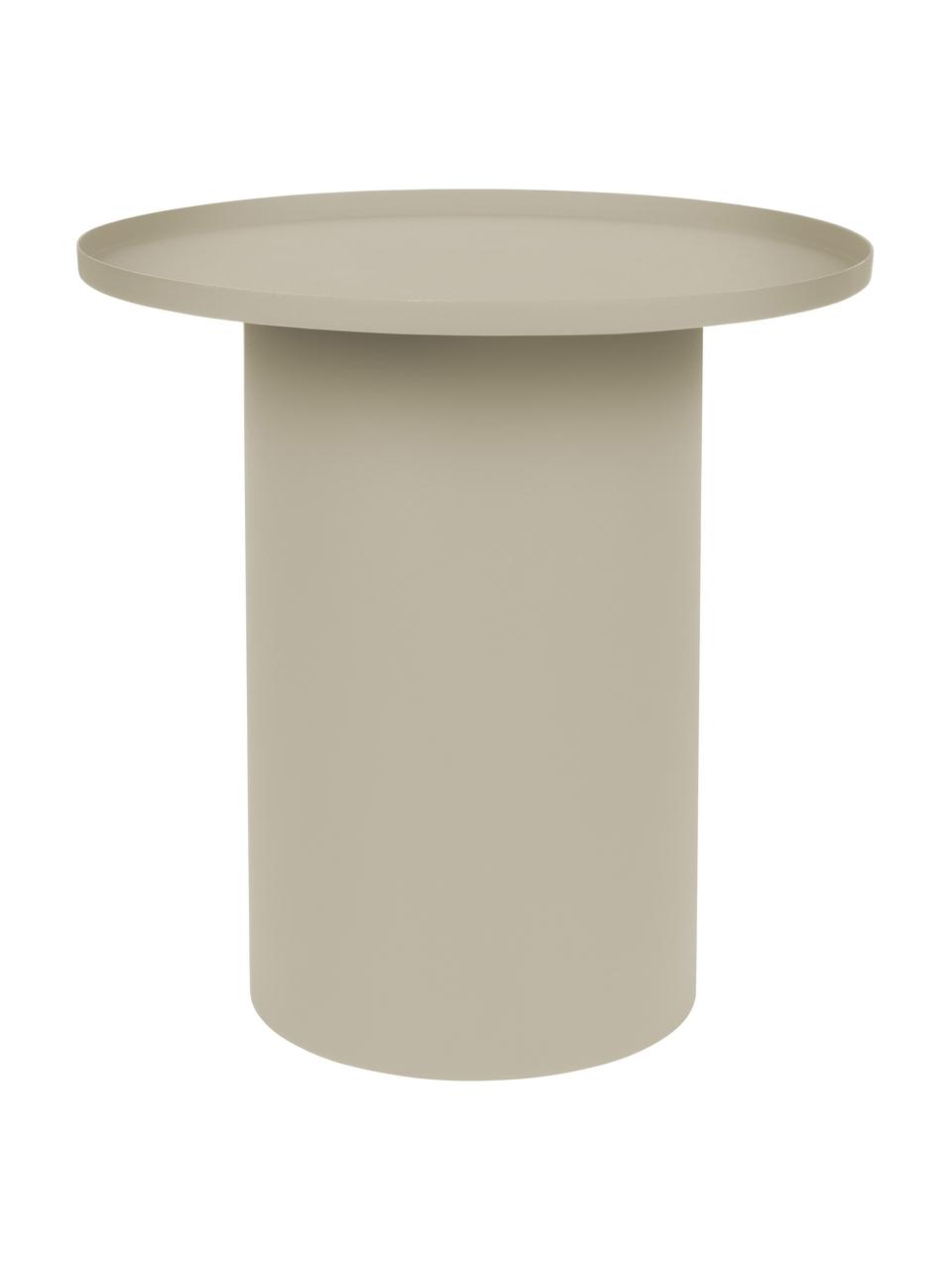 Kulatý kovový odkládací stolek Sverre, Kov s práškovým nástřikem, Matná béžová, Ø 46 cm, V 45 cm
