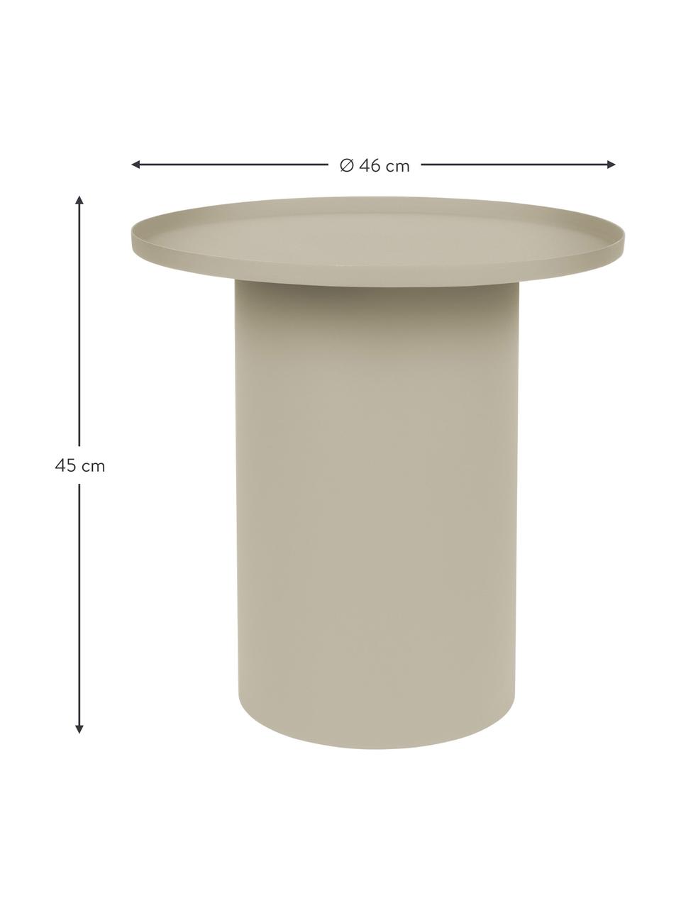 Table d'appoint ronde en métal beige Sverre, Métal, revêtement par poudre, Beige, mat, Ø 46 x haut. 45 cm