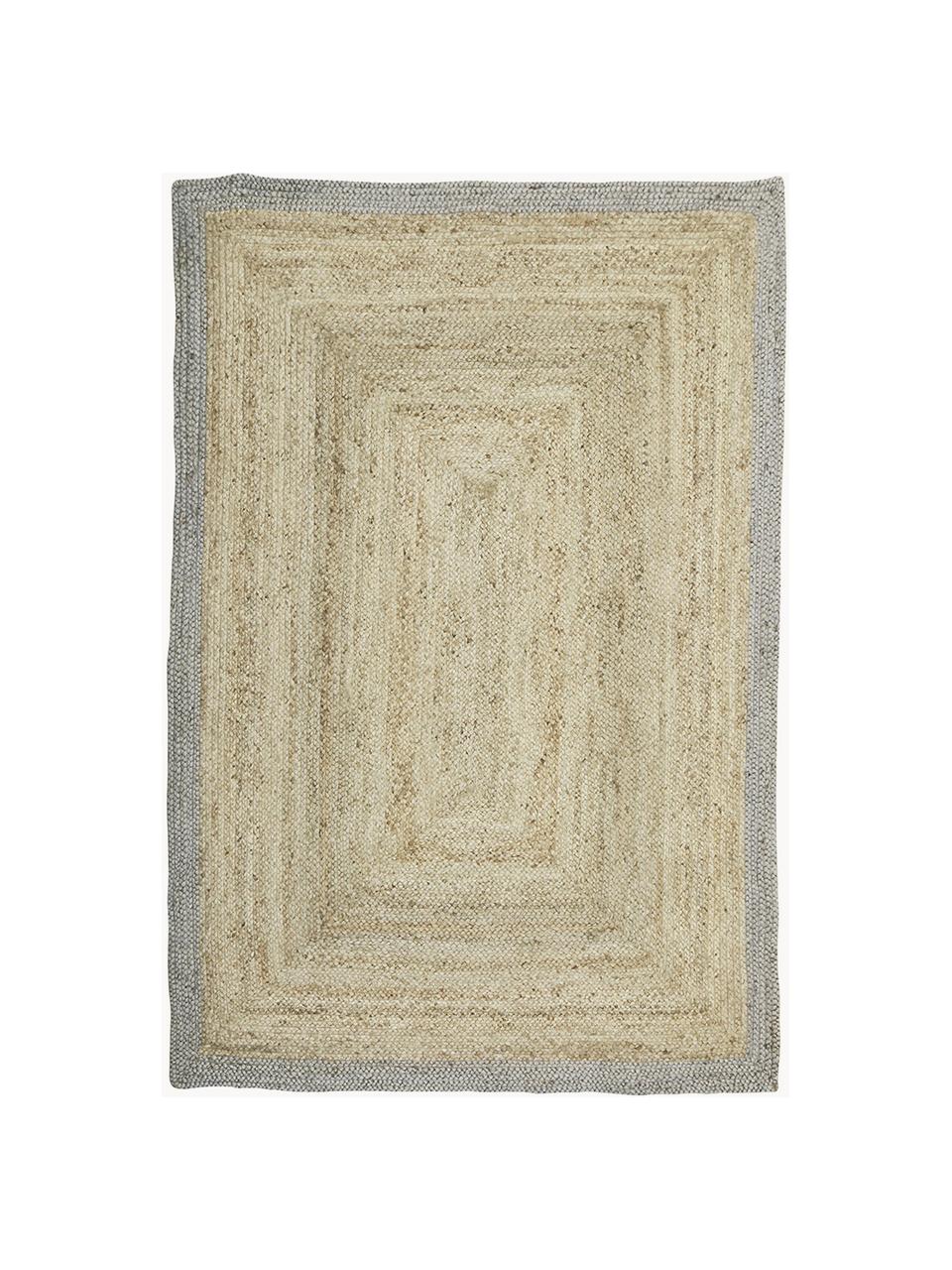 Handgemaakt juten vloerkleed Shanta, 100% jute, Bruin, grijs, B 160 x L 230 cm (maat M)