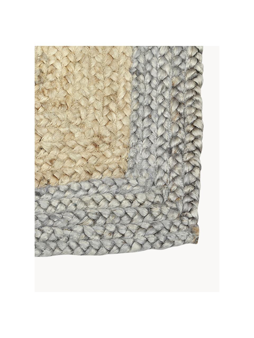 Ręcznie wykonany dywan z juty Shanta, 100% juta, Brązowy, miętowy zielony, S 160 x D 230 cm (Rozmiar M)