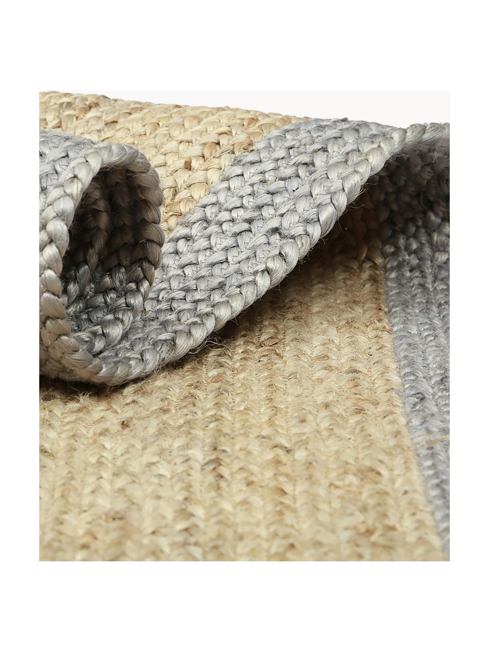 Tapis en jute fait main Shanta, 100 % jute, Brun, gris, larg. 160 x long. 230 cm (taille M)