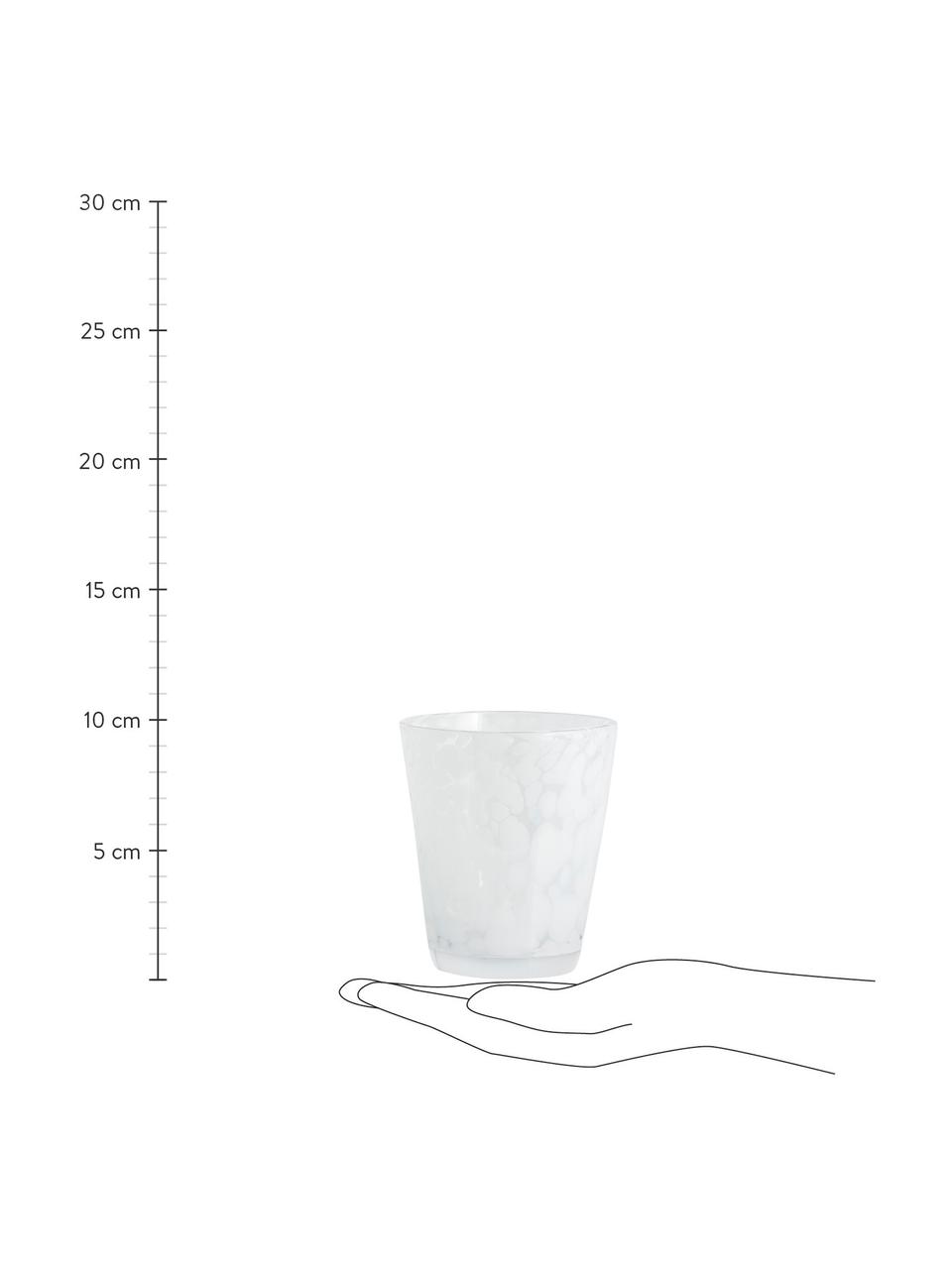 Vzorovaná sklenice na vodu Tepin, 6 ks, Sklo, Bílá, Ø 9 cm