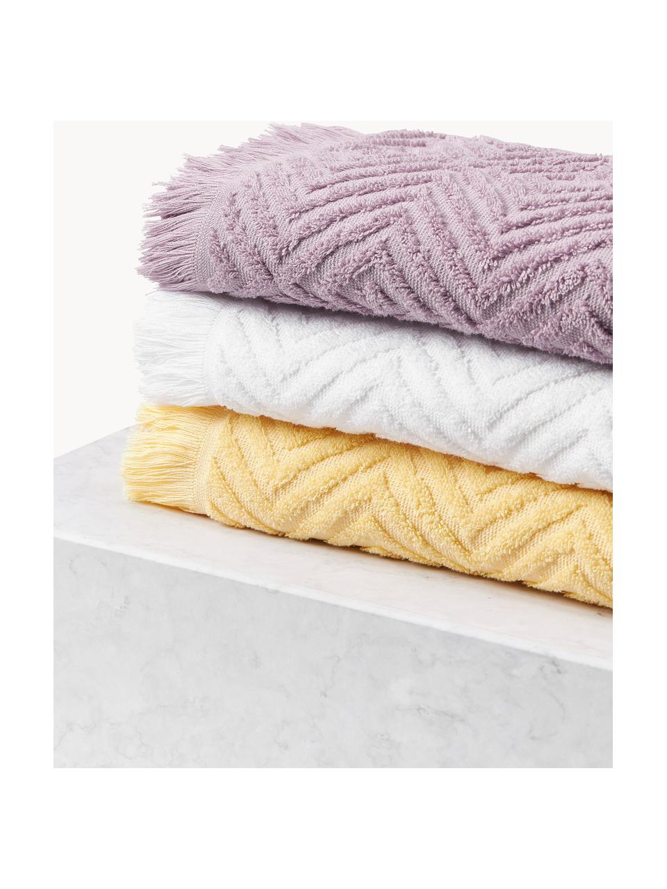 Set de toallas texturizadas Jacqui, tamaños diferentes, Blanco, Set de 4 (toallas lavabo y toallas ducha)