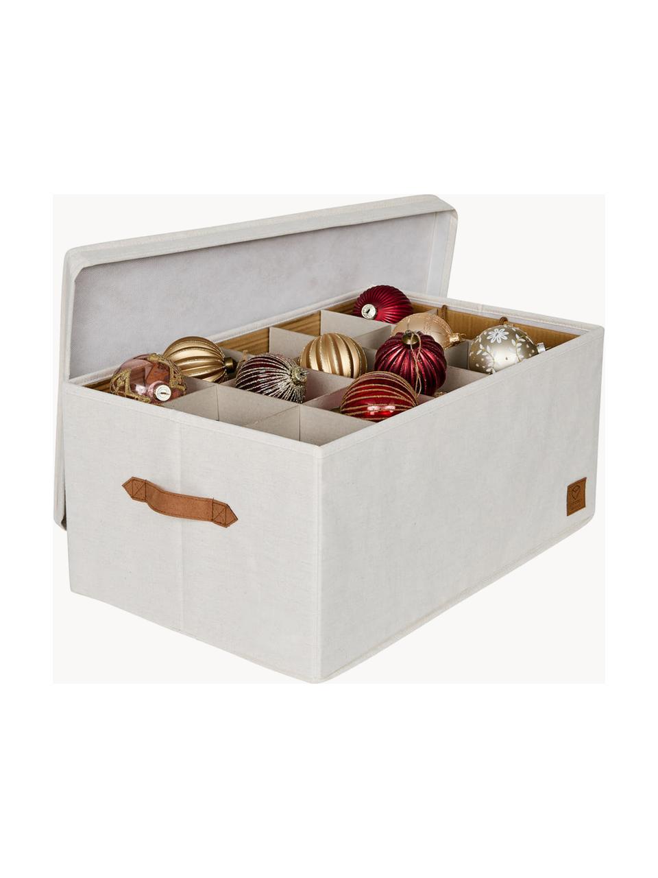 Boîte de rangement pour boules de Noël Premium, Gris clair, brun, larg. 58 x prof. 36 cm