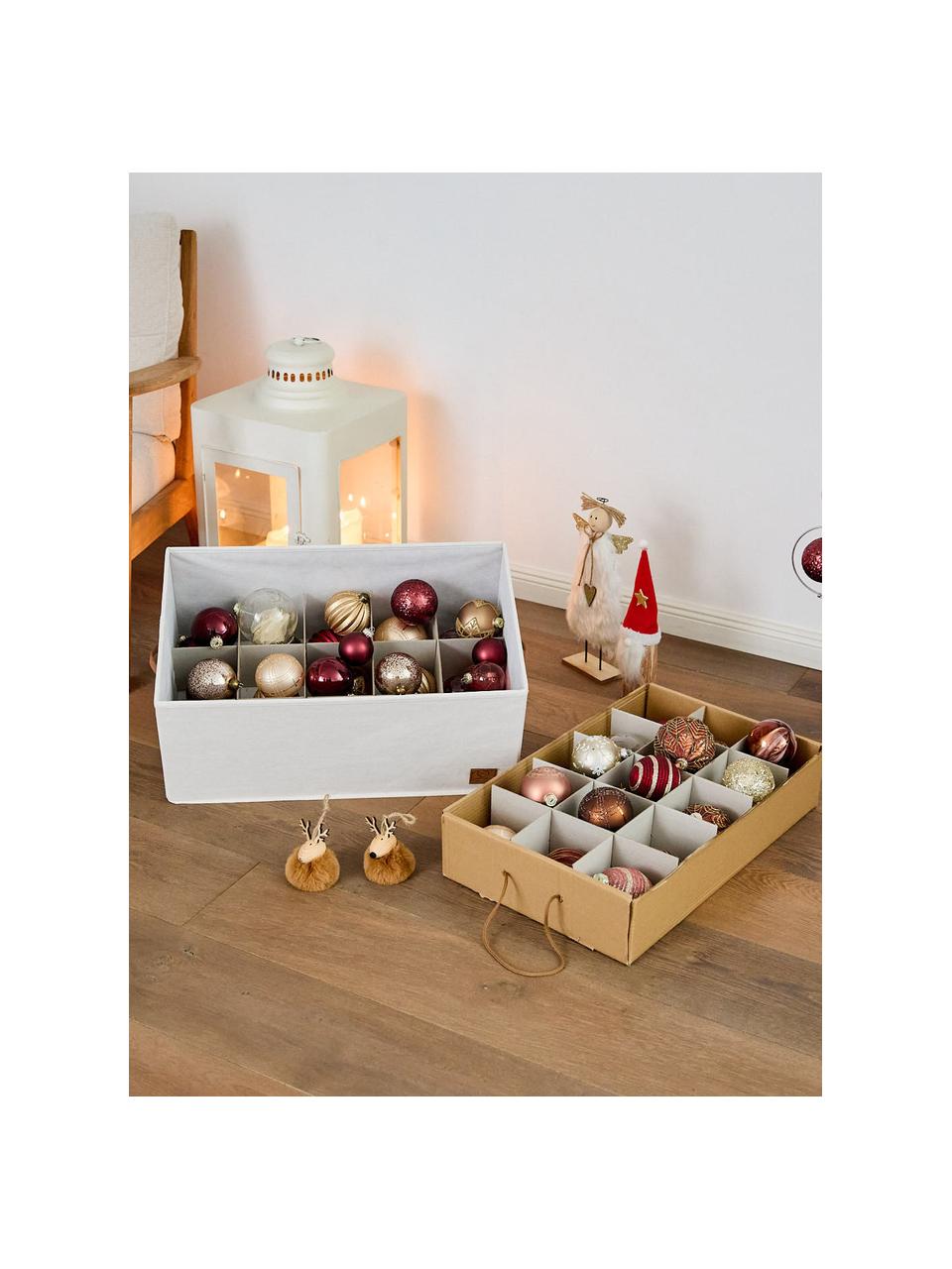 Weihnachtskugel-Aufbewahrungsbox Premium, Hellgrau, Braun, B 58 x T 36 cm