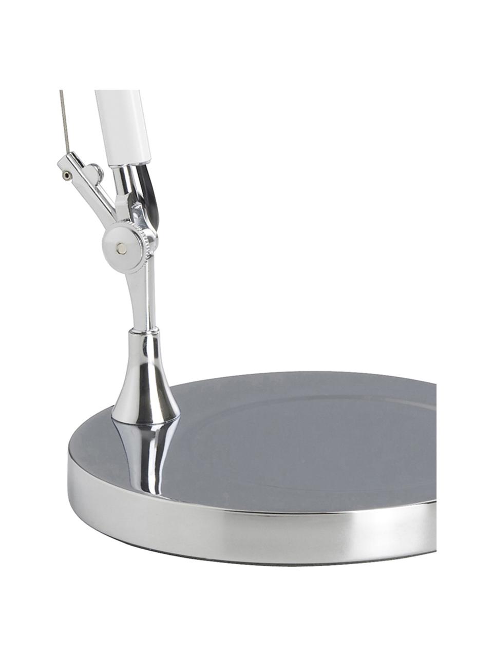 Lampada da tavolo in metallo Octavia, Paralume: metallo, Base della lampada: metallo, Bianco, cromo, Larg. 21 x Alt. 50 cm