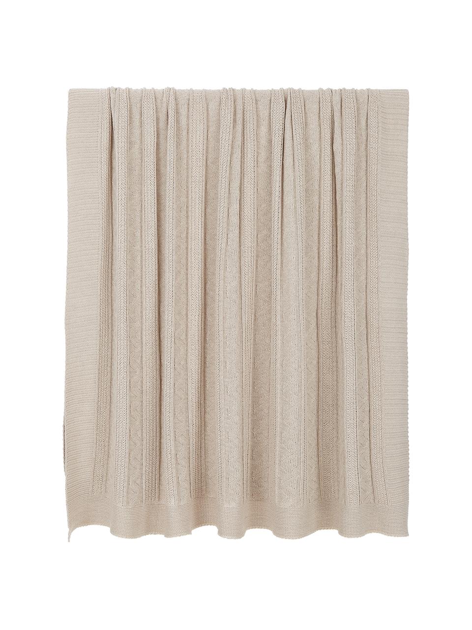 Colcha texturizada Magdelena, 50% algodón, 30% poliéster, 20% acrílico, Beige, An 160 x L 200 cm (para camas de 120 x 200 cm)