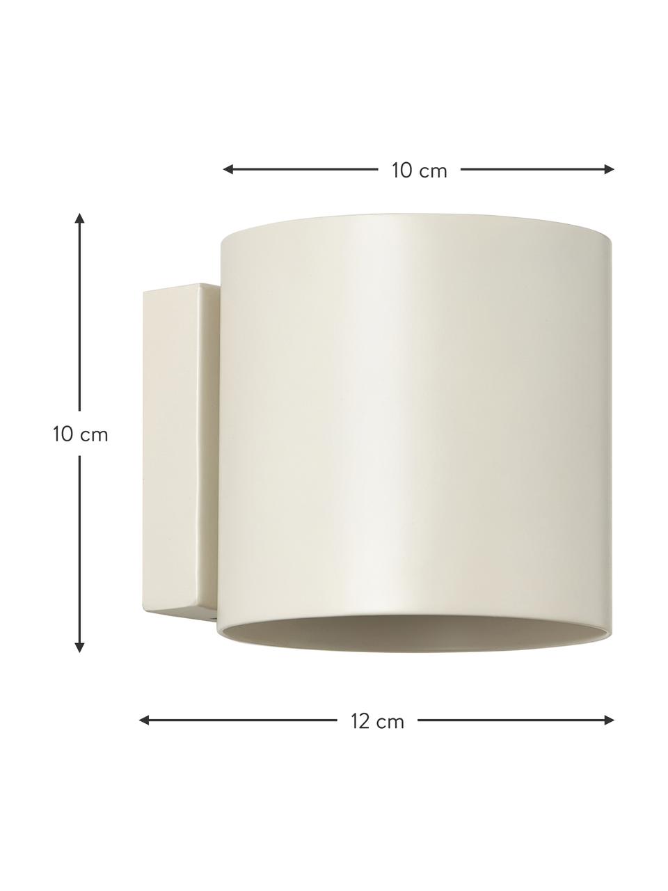 Kleine wandlamp Roda in beige, Lampenkap: gepoedercoat ijzer, Beige, B 10 x H 10 cm