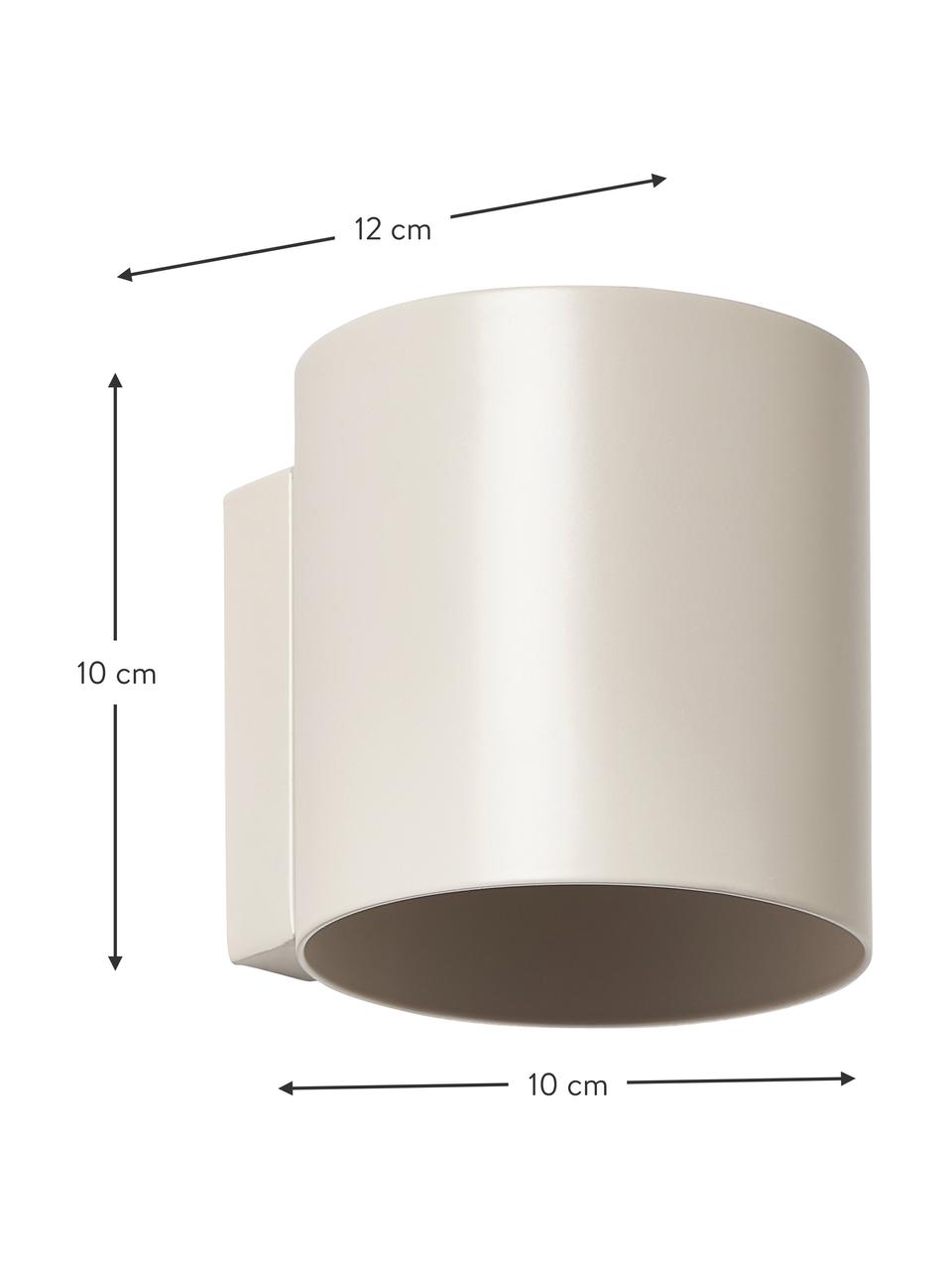Kleine Wandleuchte Roda, Lampenschirm: Eisen, pulverbeschichtet, Beige, matt, B 10 x H 10 cm