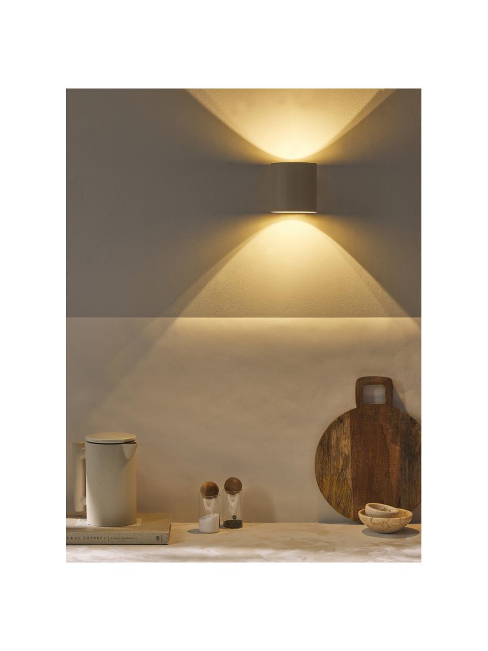 Kleine wandlamp Roda, Lichtbeige, B 10 x H 10 cm