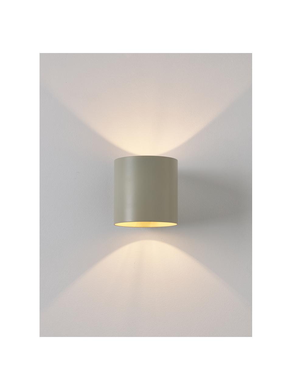 Kleine wandlamp Roda, Lampenkap: gepoedercoat ijzer, Lichtbeige, B 10 x H 10 cm