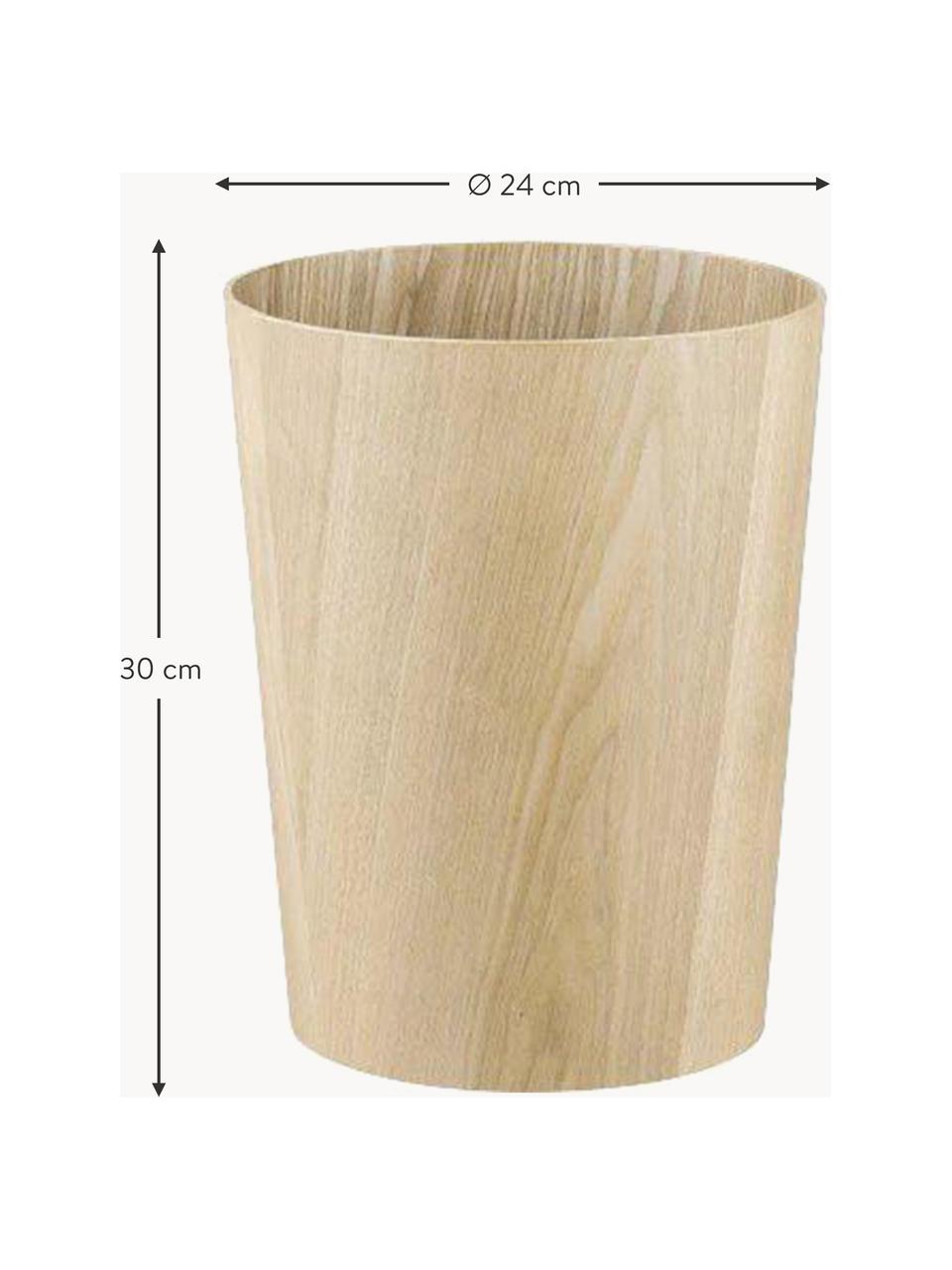 Papelera redonda de madera Wilo, Madera, Madera clara, Ø 24 x Al 30 cm, 9 L