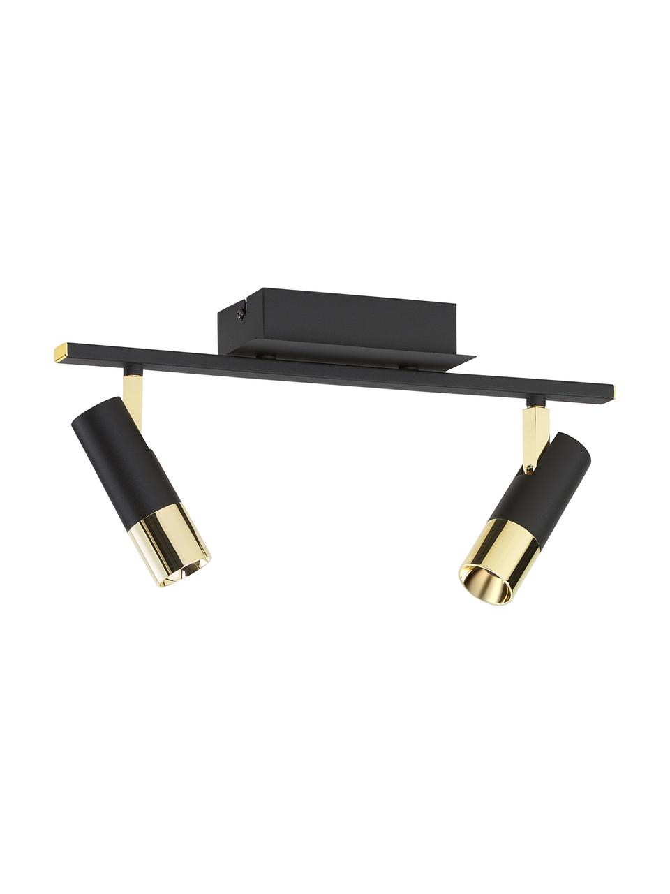 Riel LED Bobby, Anclaje: metal con pintura en polv, Estructura: metal con pintura en polv, Negro, dorado, An 47 x Al 13 cm