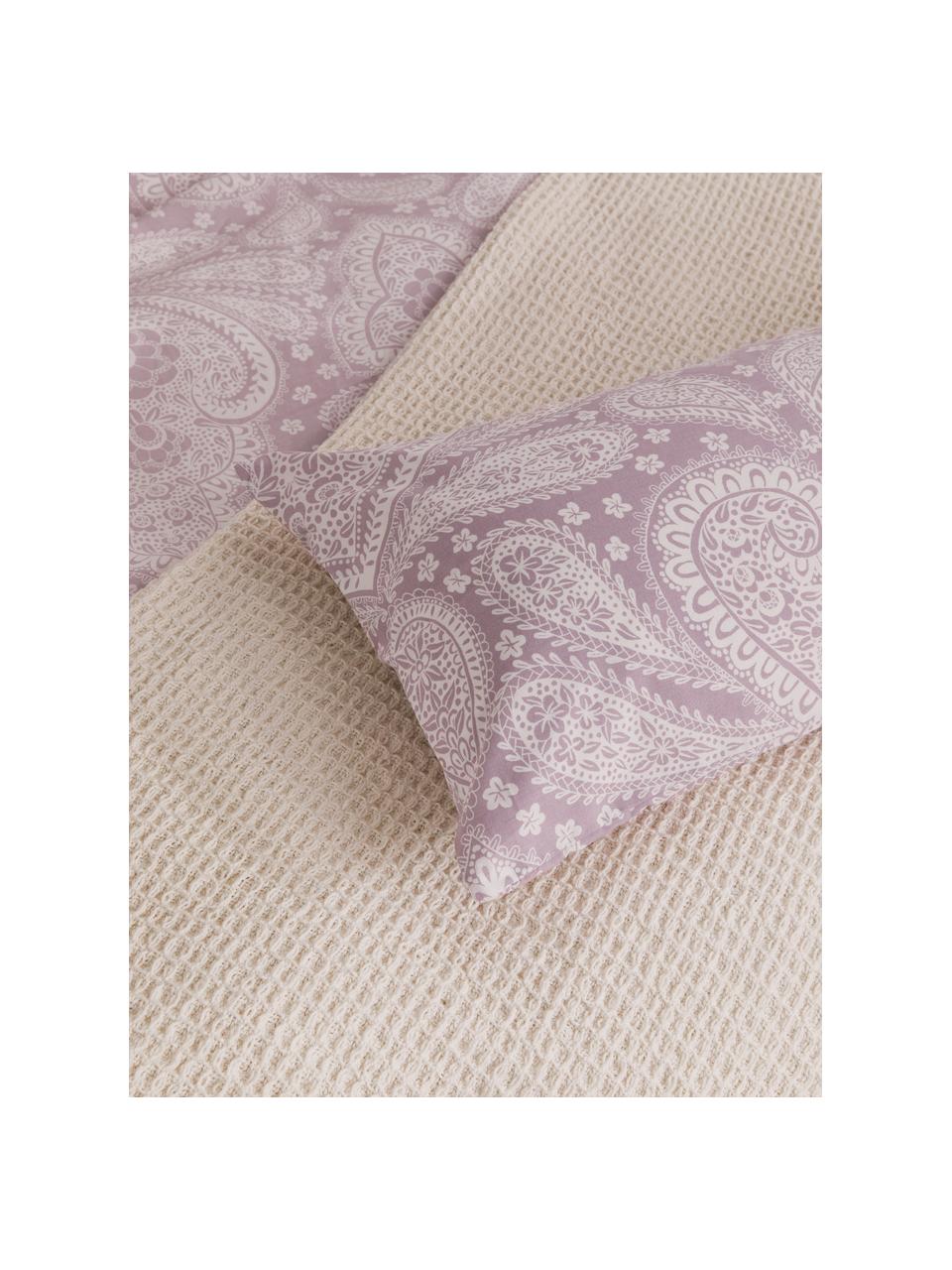 Renforcé povlaky na polštáře  z organické bavlny s paisley vzorem Manon, 2 ks, Fialová, se vzorem, Š 40 cm, D 80 cm