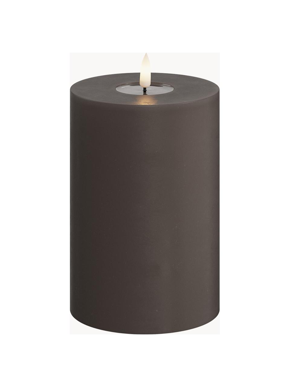 Ręcznie wykonana świeca LED Real Flame, W 15 cm, Tworzywo sztuczne, wosk z powłoką żywiczną, Taupe, Ø 10 x W 15 cm