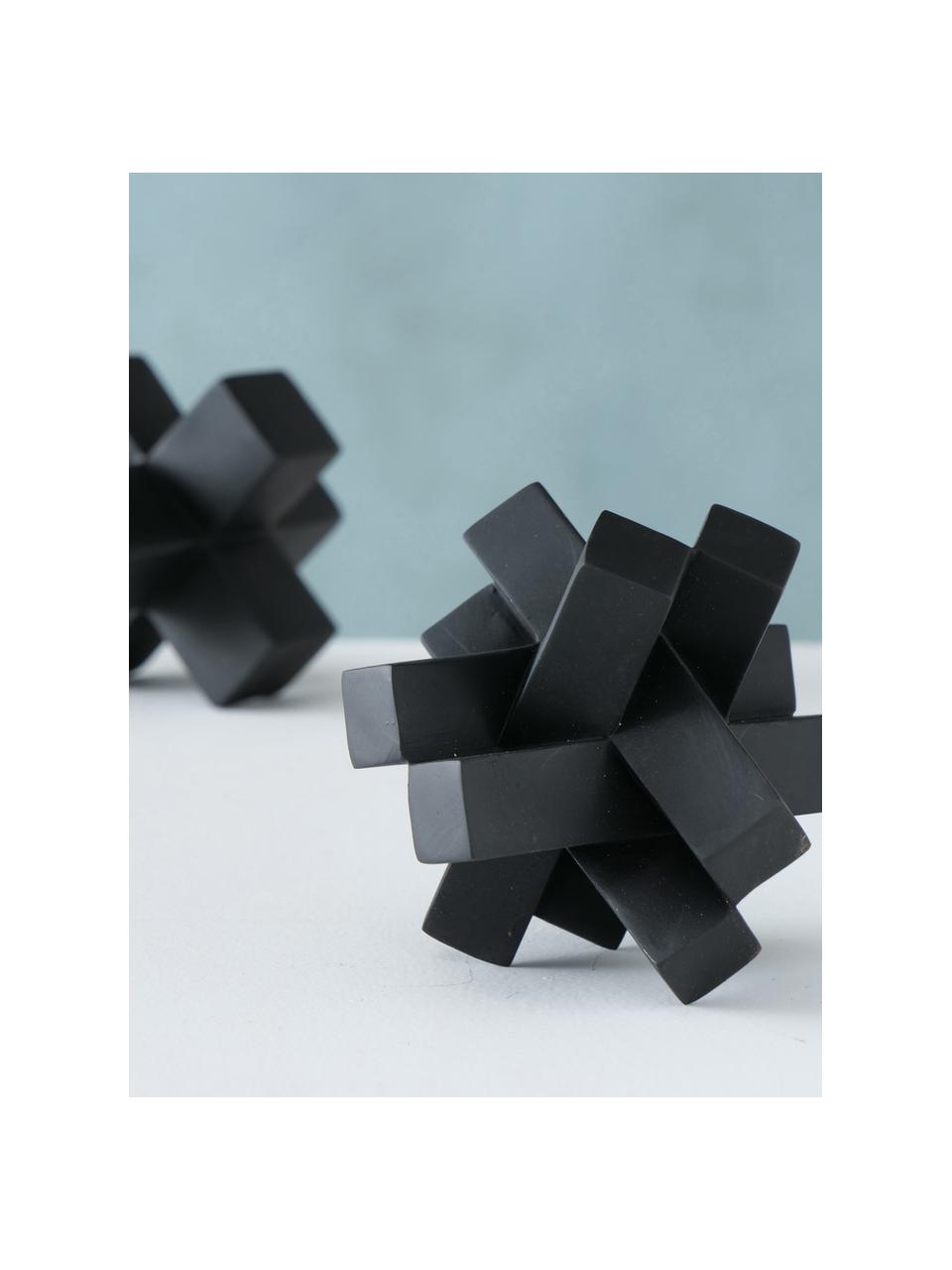 Deko-Objekte-Set Crossy, 2-tlg., Kunststoff, Schwarz, B 10 x H 10 cm