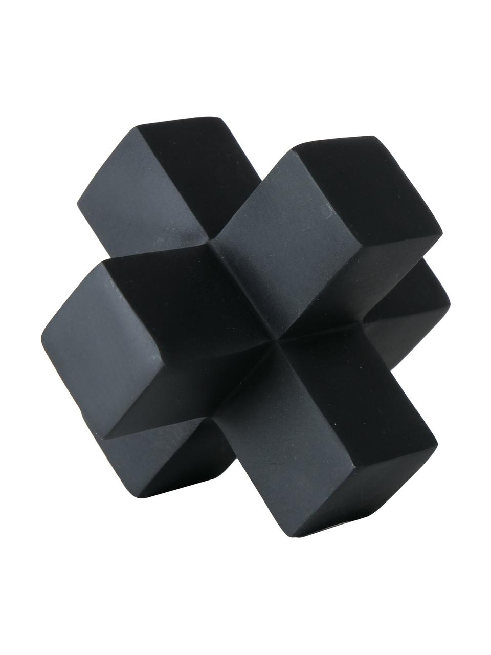 Objet décoratif Crossy, 2 élém., Plastique, Plateau : noir Cadre : noir, mat, larg. 10 x haut. 10 cm