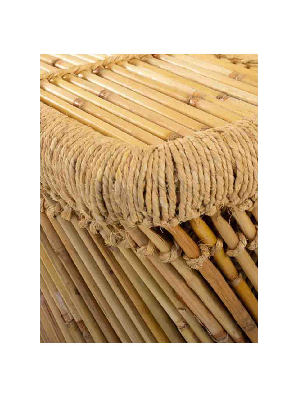 Mesa auxiliar para exterior de bambú Carlota, Madera de bambú, cuerda, Marrón, An 48 x F 43 cm