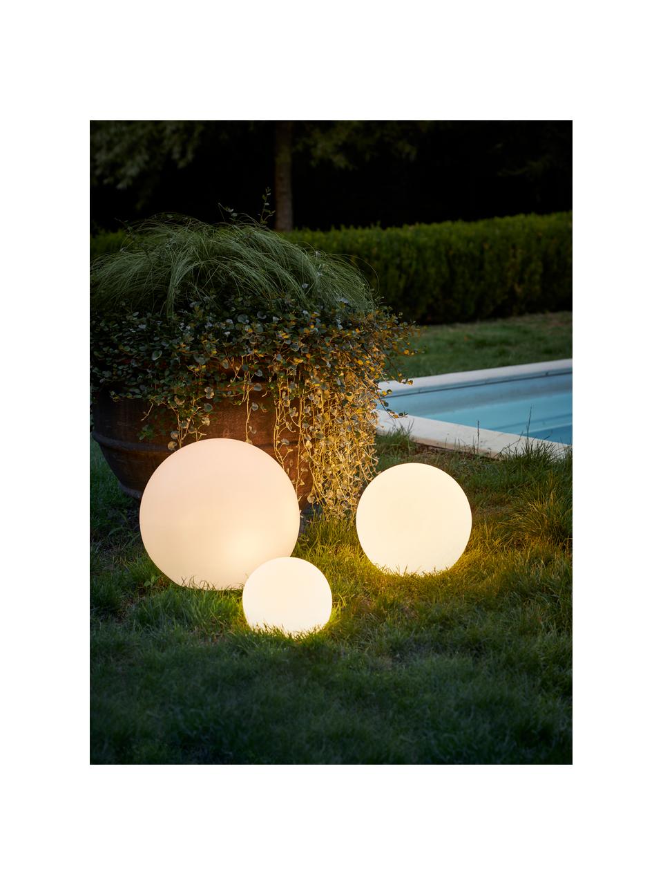 Solarna lampa zewnętrzna LED z funkcją zmiany kolory i pilotem Buly, Biały, Ø 50 x W 44 cm